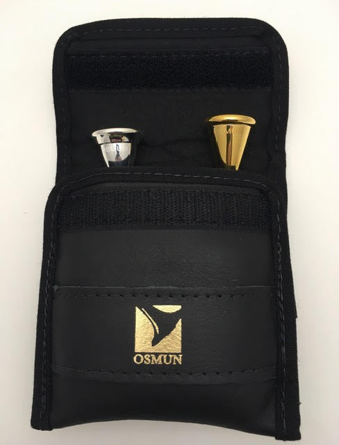 Horn Double Mouthpiece Pouch in Leather