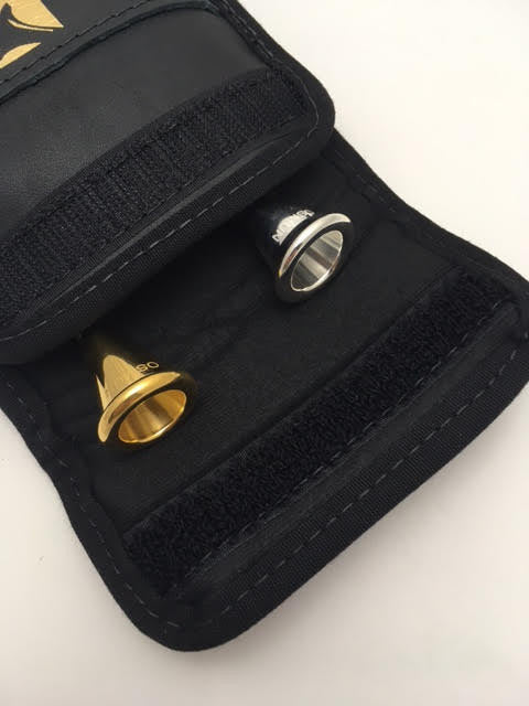 Horn Double Mouthpiece Pouch in Leather