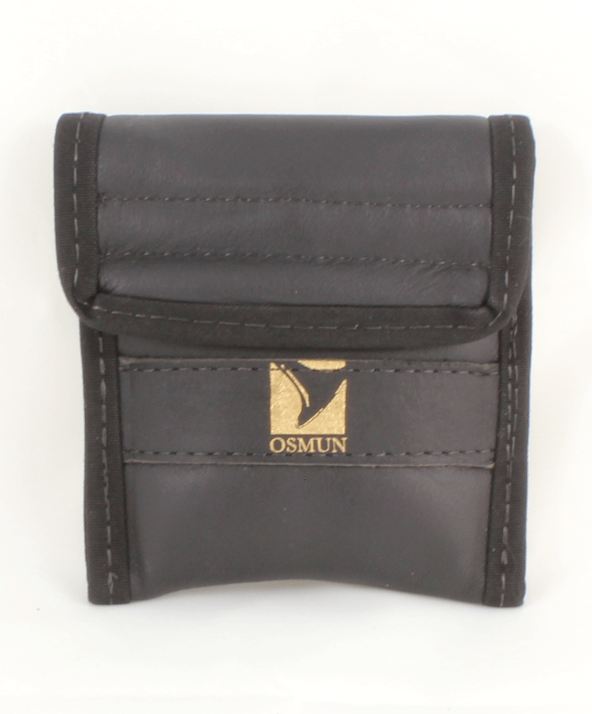 Double Trumpet Mouthpiece Pouch in Black Leather