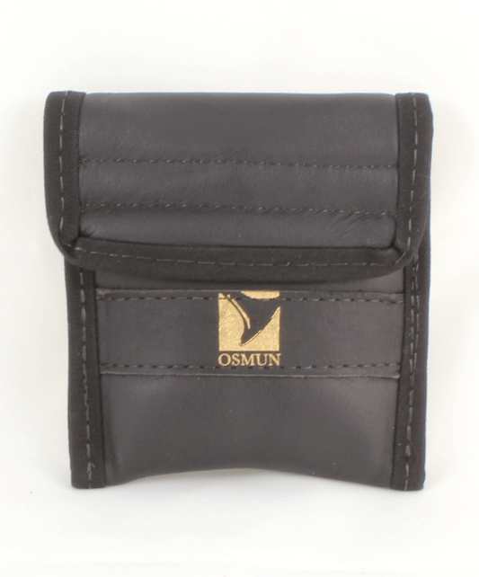 Double Trumpet Mouthpiece Pouch in Black Leather